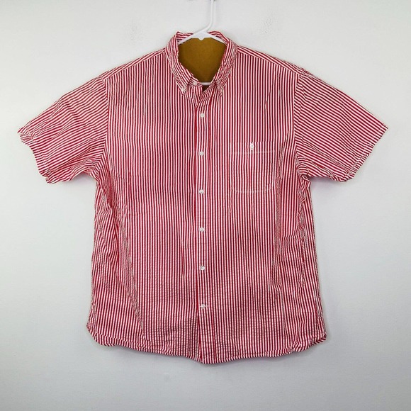 Lands' End Shirts Lands End Mens Large Shirt Red White Striped